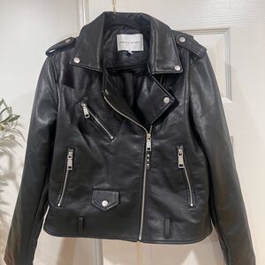 Rebecca Minkoff Classic Black Leather Biker Jacket